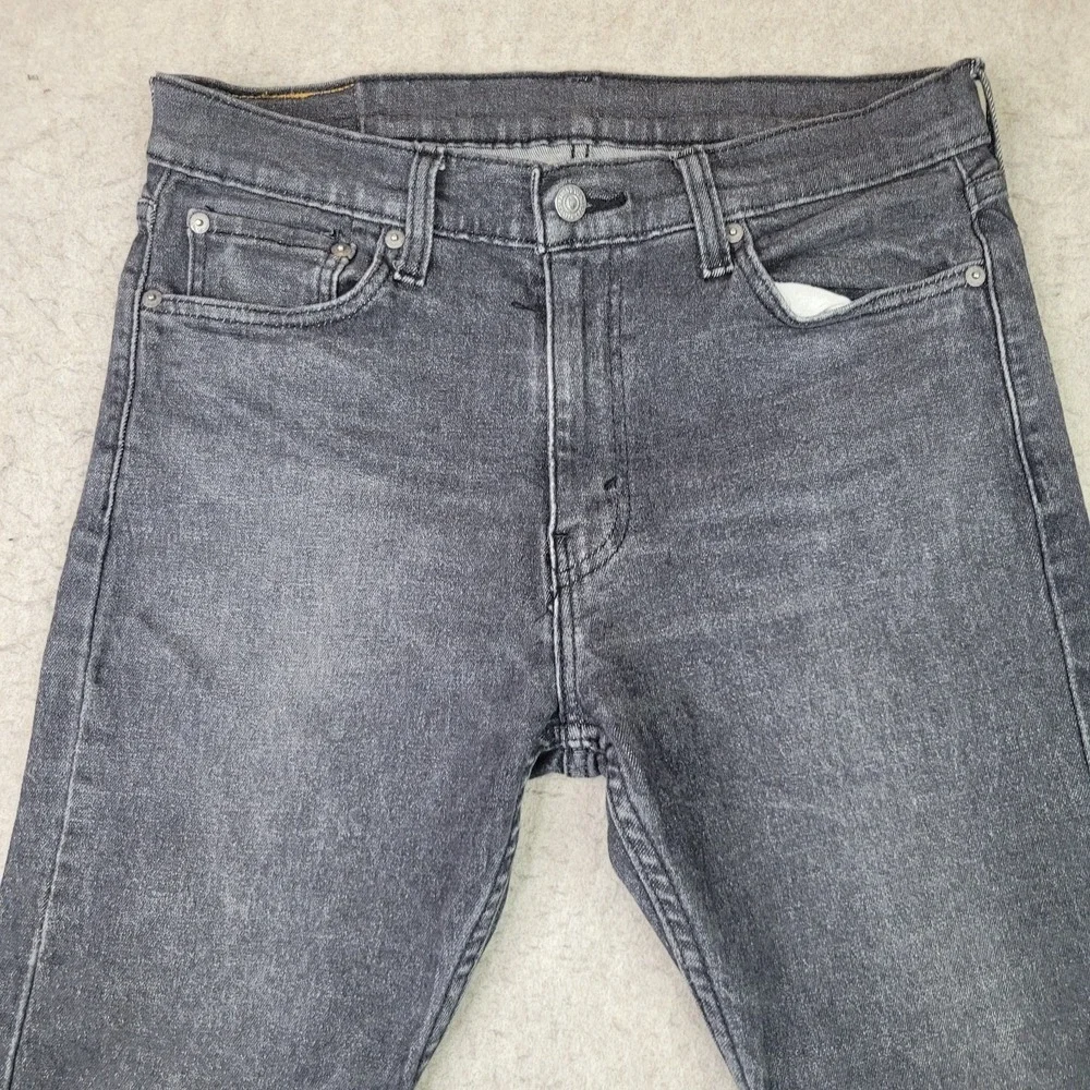 Levi's 510 SKINNY Jeans Men's 33X32 Black Faded‎ Stretch Denim Low in Waist